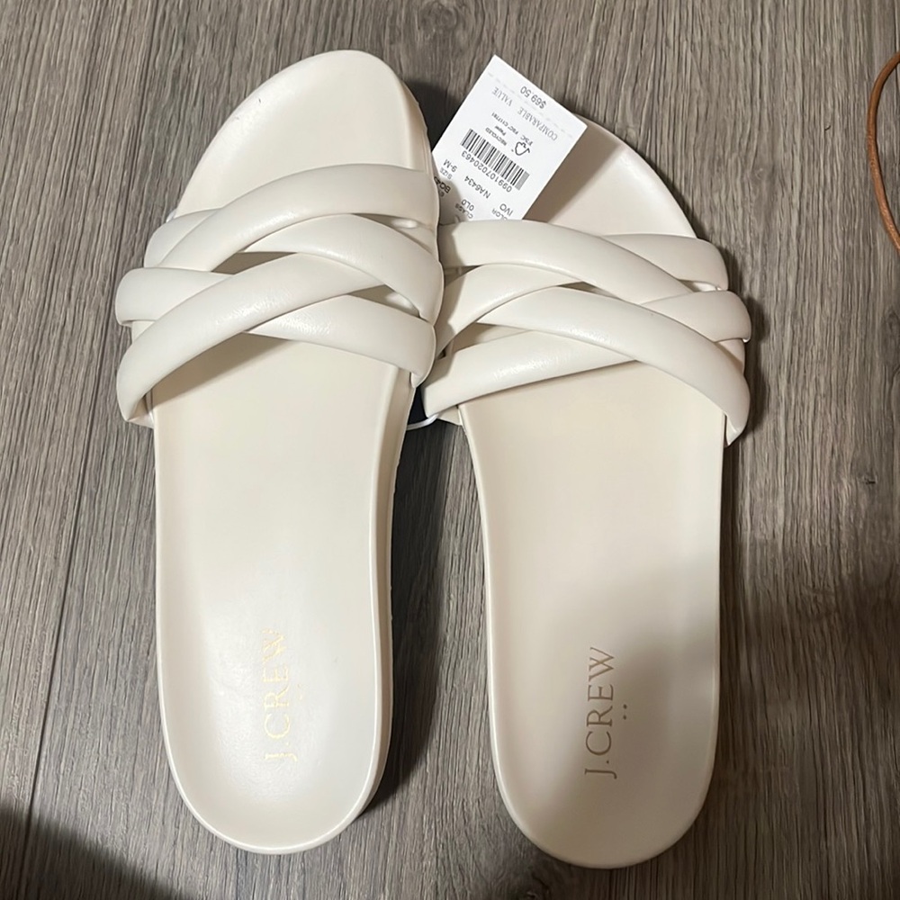 Never worn, light J crew slides